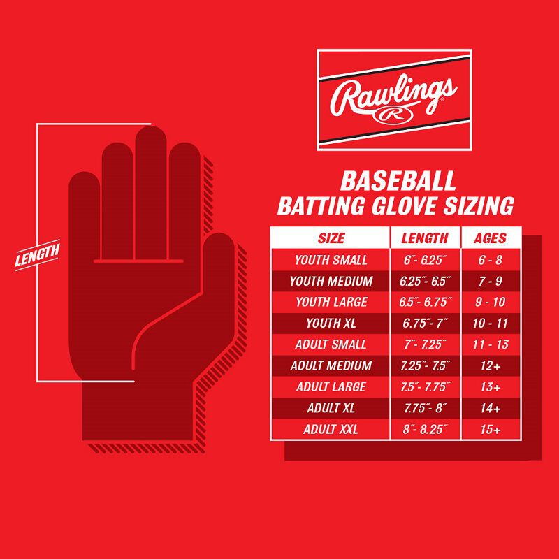 Rawlings Adult Workhorse Compression Strap Baseball Batting Gloves