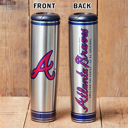 Atlanta Braves "A" Metal Dugout Mug | Stainless Steel Baseball Bat Mug
