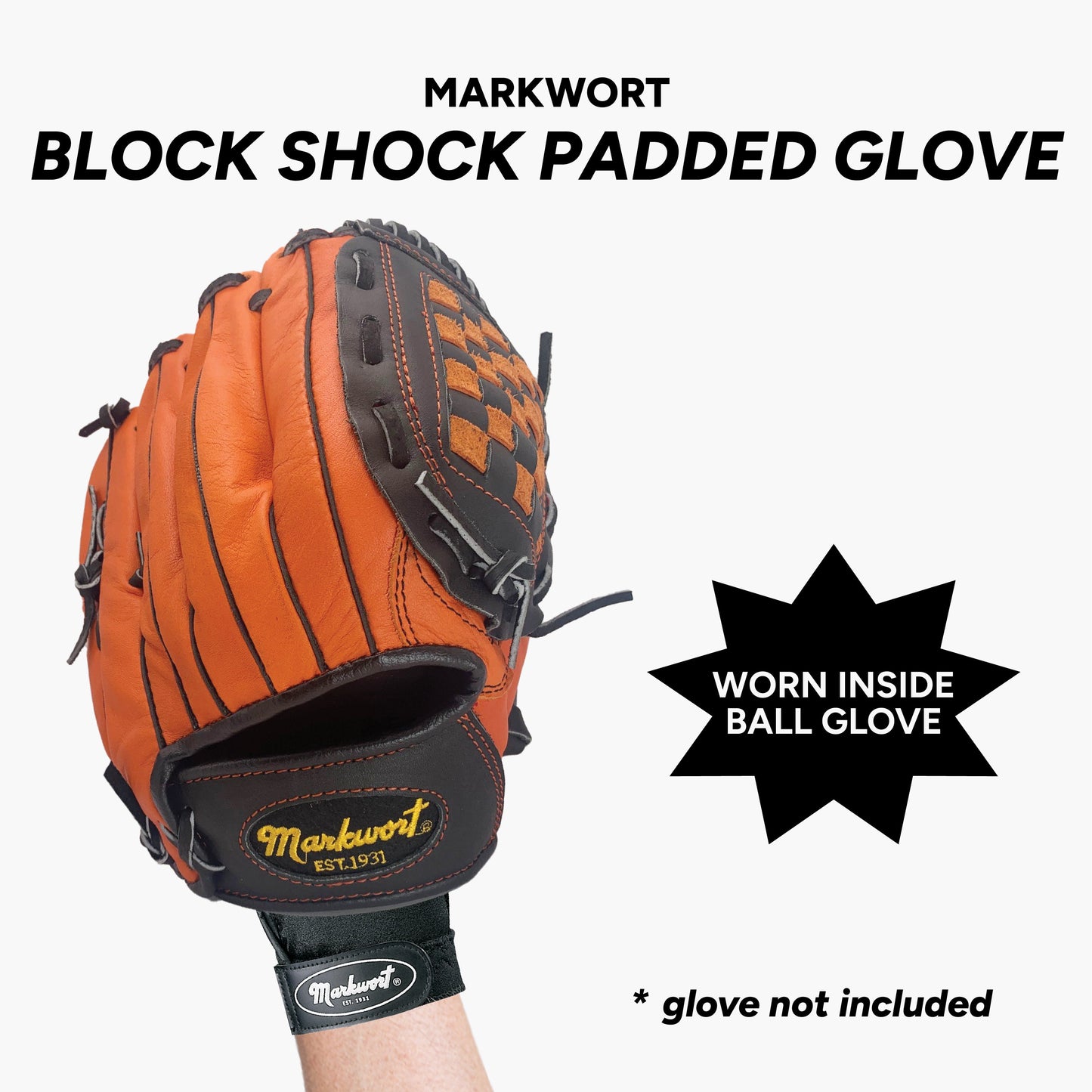 Markwort Blockshock Padded Shock Absorbing Inner Baseball Glove - Adult