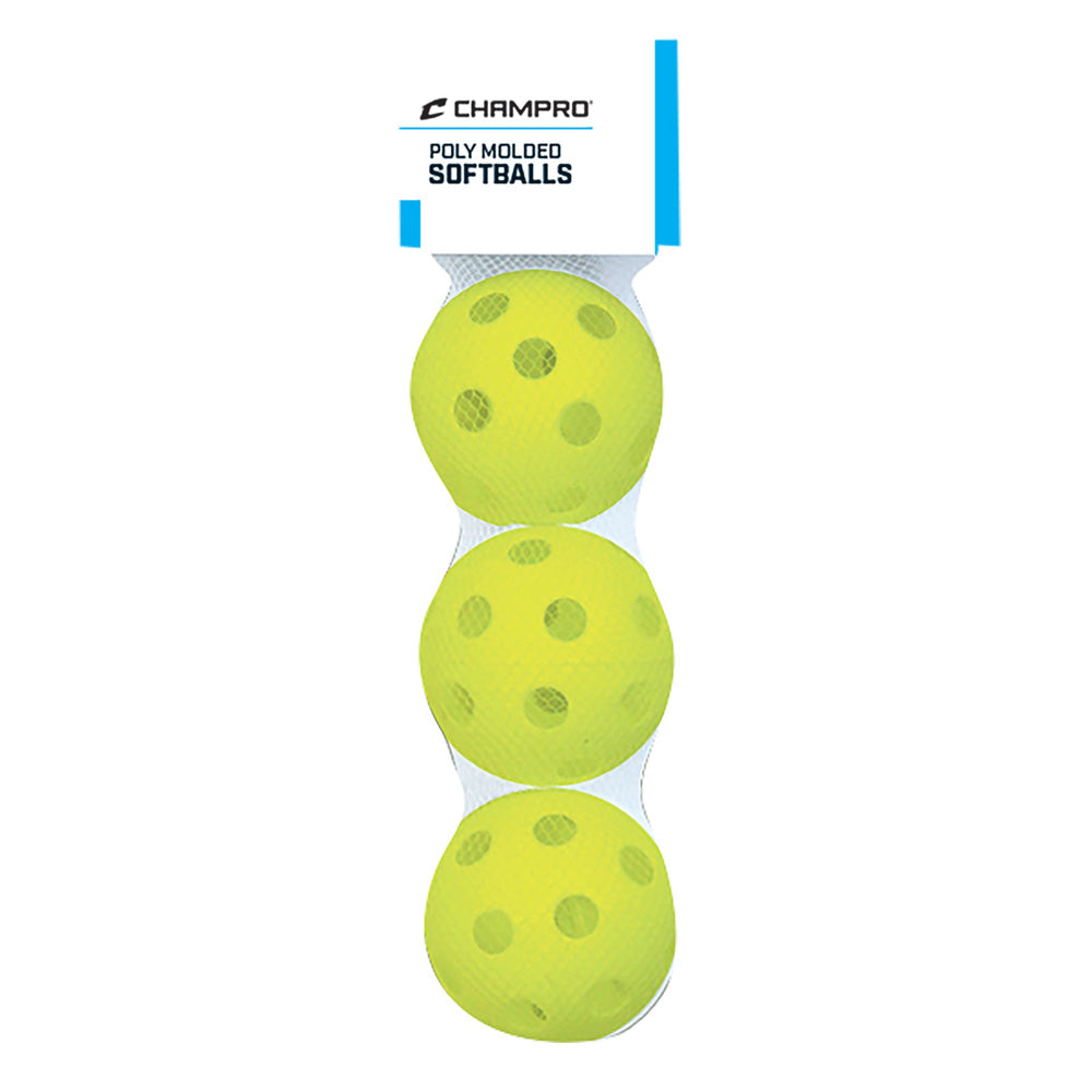 Champro 12" Poly Balls-3 Pk Optic Yel