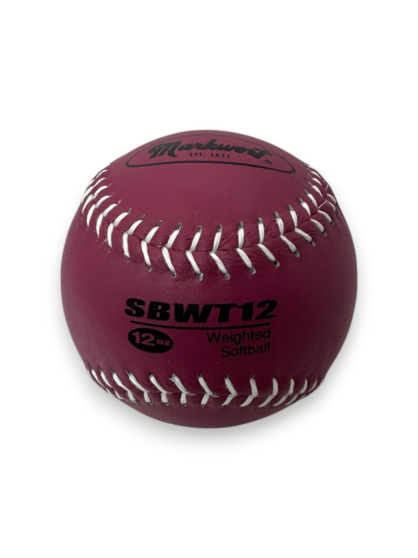 Markwort Weighted Leather Softball Training Balls Set – 6 oz, 8 oz, 10 oz, 12 oz – Set of 4