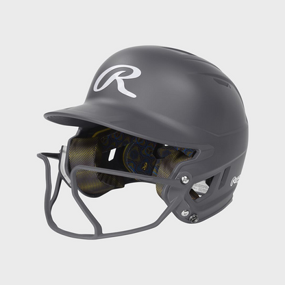 Rawlings Mach Hi-Viz  Matte 1-Tone Batting Helmet With Attached Viz Guard