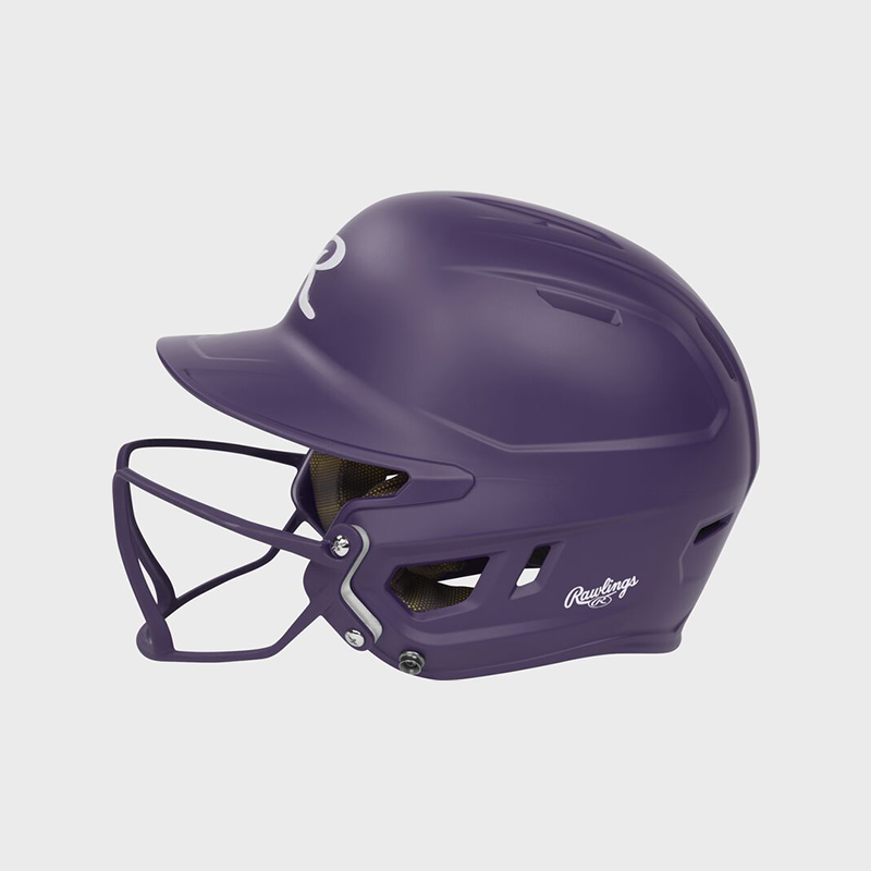 Rawlings Mach Hi-Viz  Matte 1-Tone Batting Helmet With Attached Viz Guard