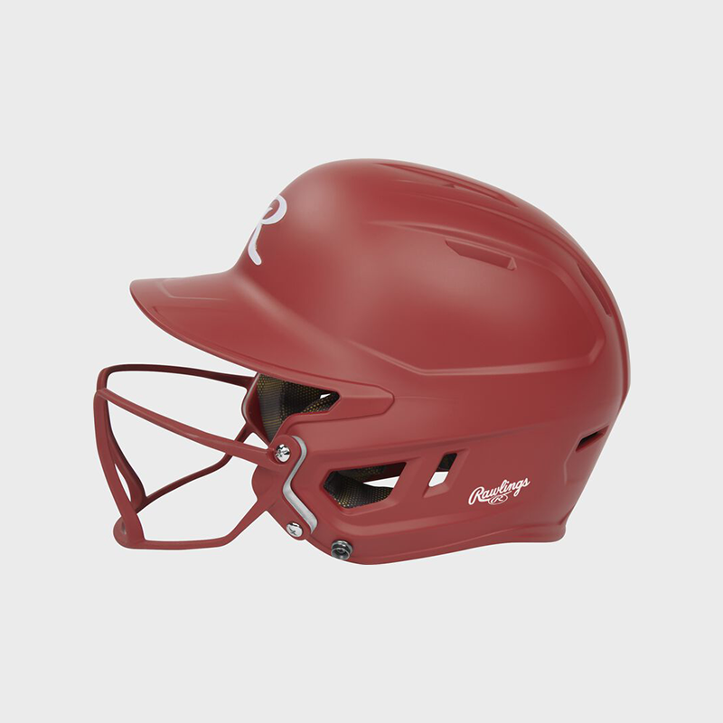 Rawlings Mach Hi-Viz  Matte 1-Tone Batting Helmet With Attached Viz Guard