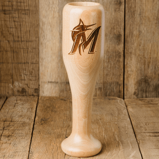 Miami Marlins "M" Wined Up® | Baseball Bat Wine Mug Collective